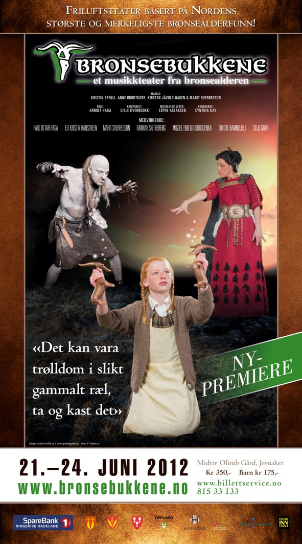 En plakat for 2012-utgaven av teaterstykket Bronsebukkene